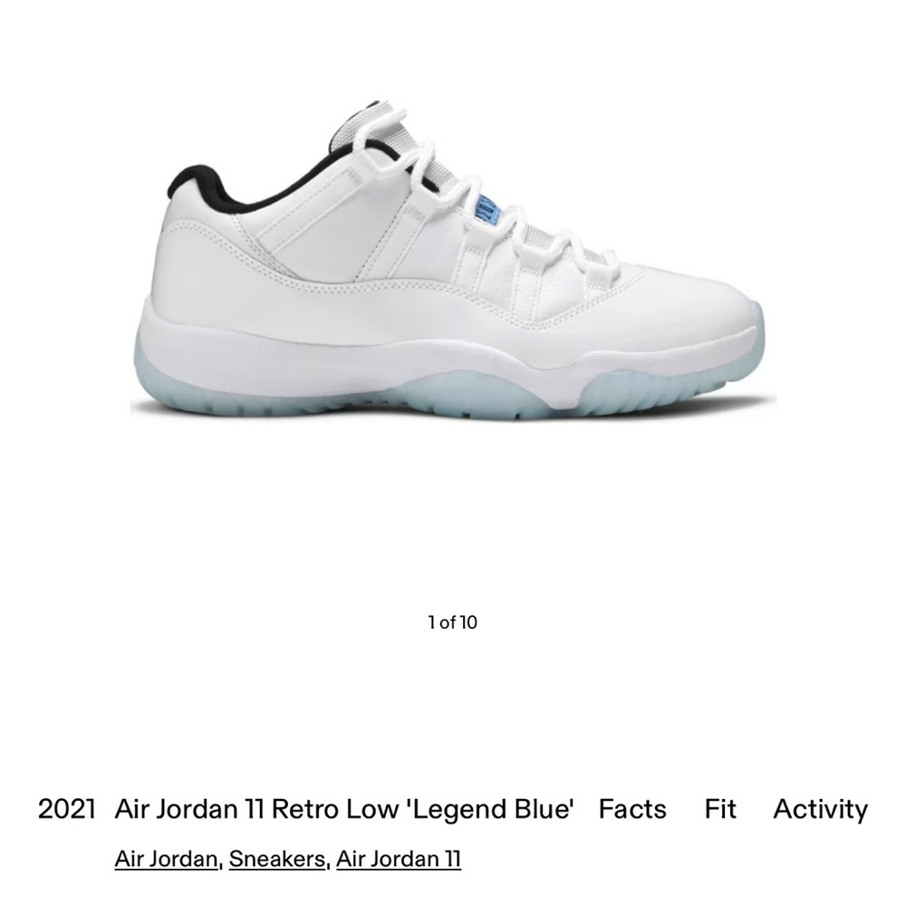 Jordan 11 low legend blue
